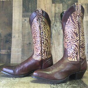 Tony Lama L0139 Vintage Western Brown Cowboy Boots Womens 6 M
